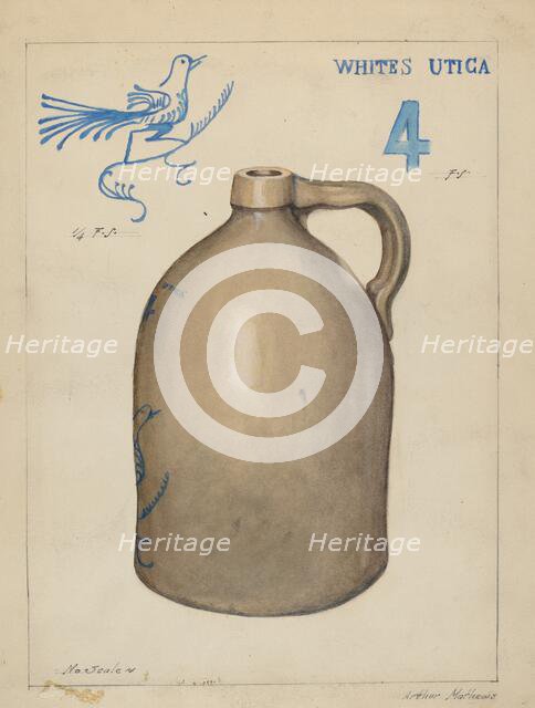 Stoneware Jug, c. 1937. Creator: Arthur Matthews.