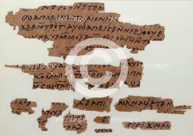 Papyri Fragments, Coptic, 7th century. Creator: Unknown.