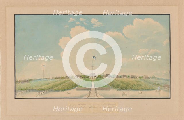 View Mariana's Oord, taken from the Dome House...Pontianak, 1800-1900.  Creator: J.E. Ljung.