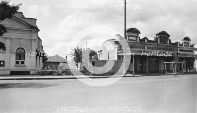 ANZ Bank (Old and New), Formerly - Bank of Australasia, Childers, Queensland, 1954. Creator: Jack Bain.