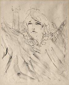 Portraits of Actors and Actresses: Thirteen Lithographs: Sarah Bernhardt, 1898. Creator: Henri de Toulouse-Lautrec (French, 1864-1901).