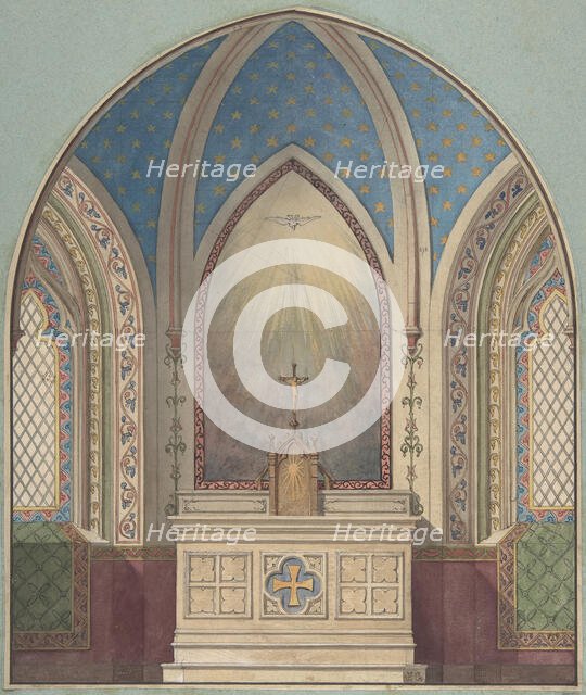 Design for Altar, Saint Clotilde, second half 19th century. Creators: Jules-Edmond-Charles Lachaise, Eugène-Pierre Gourdet.