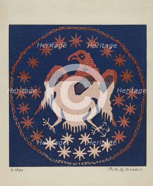 Historic Coverlet, c. 1936. Creator: Ruth M. Barnes.