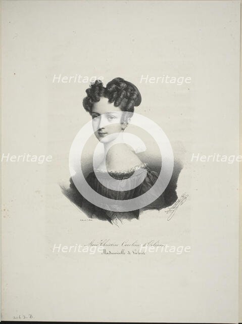 Marie Christine Caroline d'Orléans, Mademoiselle de Valois, 1825. Creator: Henri Grevedon.
