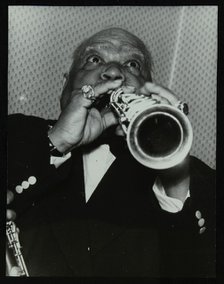 Legendary jazz clarinetist and saxophonist Sidney Bechet at Colston Hall, Bristol, 1956. Artist: Denis Williams