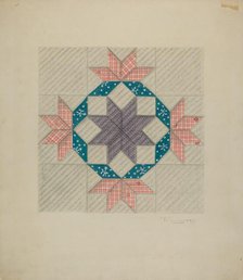 Patchwork Quilt Pattern, 1935/1942. Creator: T. Joyce.