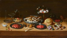 Still life with fruits, pastries, a tazza and guinea pig. Creator: Kessel, Jan van, the Elder (1626-1679).