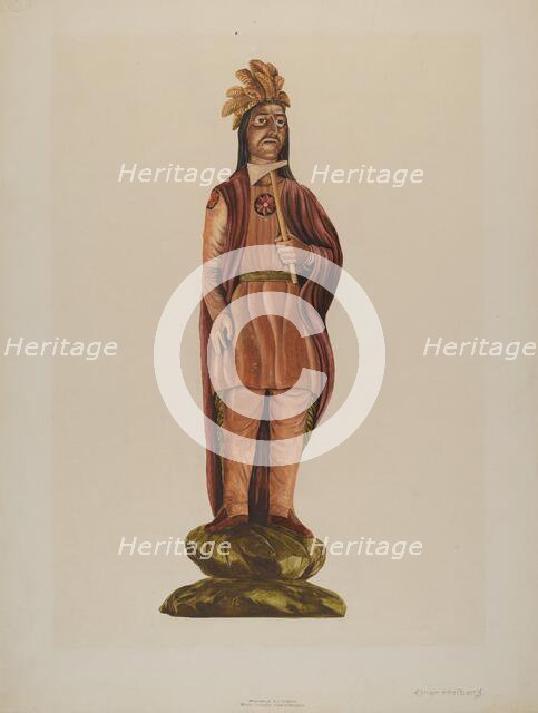 Cigar Store Indian, c. 1937. Creator: Einar Heiberg.