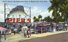 Charter and sightseeing boats at Pier 5, Miami Yacht Basin, Florida, USA, 1949. Artist: Unknown
