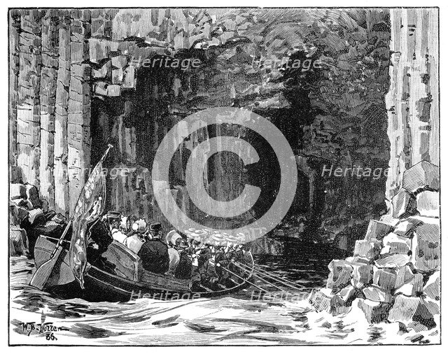 The Royal Visit to Fingal's Cave, Staffa, Scotland, 1847, (1900).Artist: William Barnes Wollen