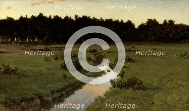 Evening over Marshland, 1900. Creator: Gottfrid Kallstenius.