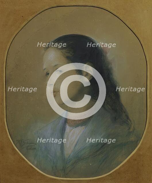 Lady with coral necklace, 1898. Creator: Adalbert Franz Seligmann.