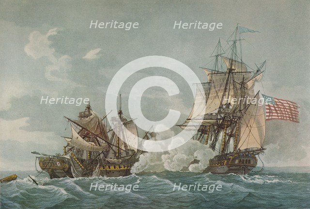 'Capture of the Macedonian', c1813. Artist: Jean Pierre-Marie-Jazet.