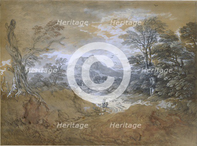 Landscape with a Road at the Edge of a Wood, 1760-1765. Artist: Thomas Gainsborough.
