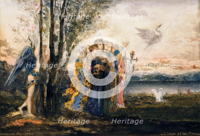 Cupid and the Muses. Artist: Moreau, Gustave (1826-1898)