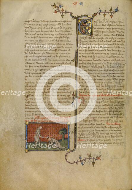 Cain Killing Abel, about 1360-1370. Creator: Master of Jean de Mandeville.