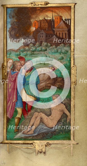 Job Derided by his Wife and Three Friends; Book of Hours, 1544. Creator: Unknown.