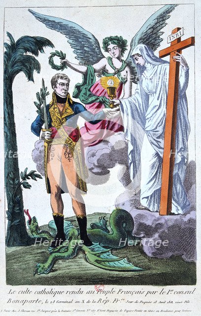 'Catholic worship returned to the French people by 1st Consul Bonaparte', 19th century. Artist: Unknown