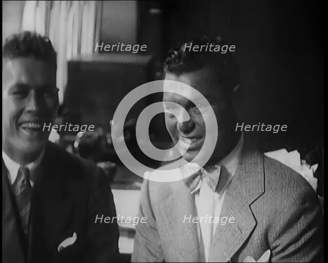 The Boxers Gene Tunney and Jack Dempsey Talking, 1926. Creator: British Pathe Ltd.