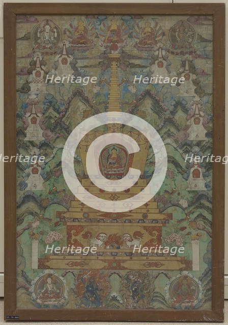 Buddha Within a Stupa, 16th-17th century. Creator: Unknown.