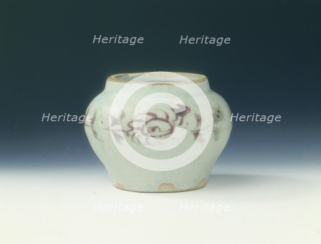 Underglaze red jarlet, Yuan dynasty, China, 1325-1350. Artist: Unknown