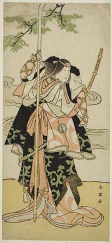 The Actor Segawa Kikunojo III as Lady Tomoe (Tomoe Gozen) in the Play Yasa Gumbai..., c. 1793. Creator: Katsukawa Shun'ei.