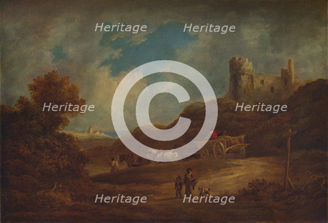 A Castle, with Waggon and Horses', c1886, (1938). Artist: Francis Towne.