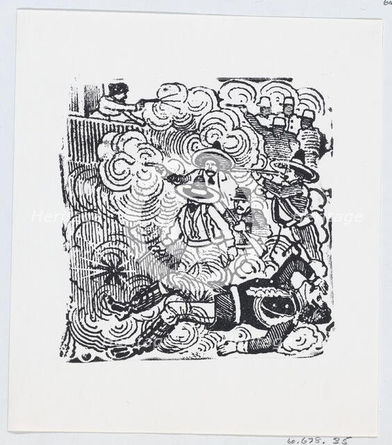 The murder of the Chief of Police Miguel Cabrera, ca. 1910. Creator: José Guadalupe Posada.