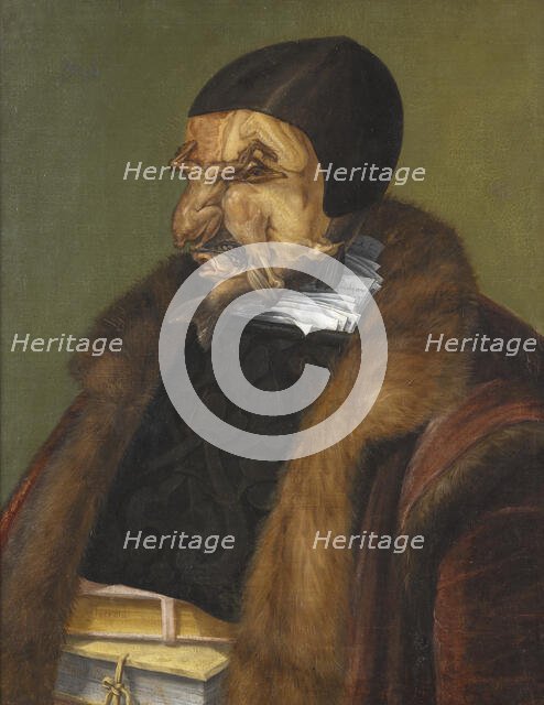 The Lawyer, possibly Ulrich Zasius, 1461-1536, humanist, jurist, 1566. Creator: Giuseppe Arcimboldi.