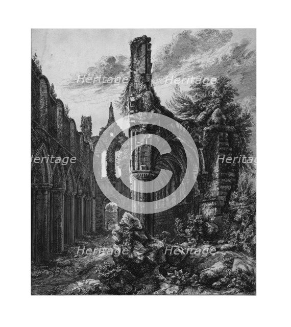 Kirkstall Abbey, Yorkshire, 1823. Creator: Unknown.