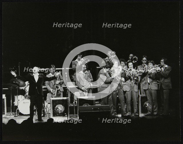 Woody Herman and his orchestra in concert at the Forum Theatre, Hatfield, Hertfordshire, 1980. Artist: Denis Williams