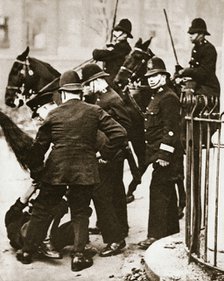 Police arresting a group of hunger marchers in London, 1932. Artist: Unknown