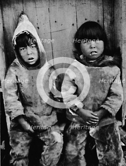A pair of Eskimo boys, 1912. Artist: Wilfred Grenfell.