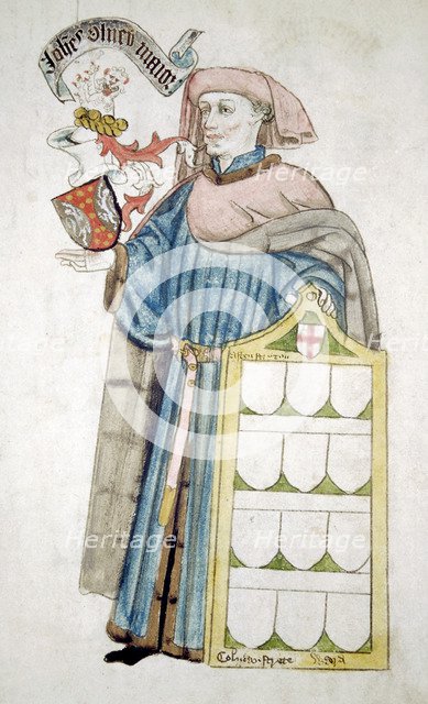 John Olney, Lord Mayor of London 1446-1447, in aldermanic robes, c1450.                              Artist: Roger Leigh