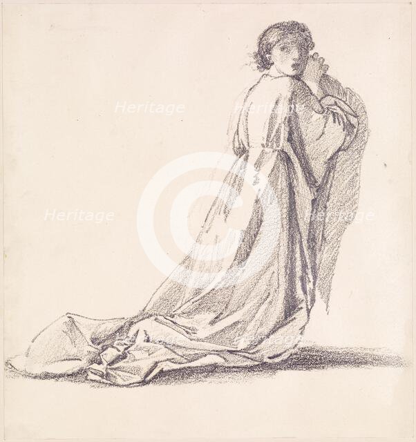 St George Series - Study of the Princess for 'St George slaying the Dragon', 1865. Creator: Sir Edward Coley Burne-Jones.