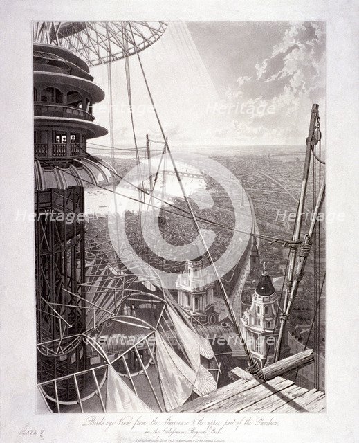 Bird's-eye view of the Colosseum's interior, Regent's Park, Marylebone, London, 1829. Artist: Anon