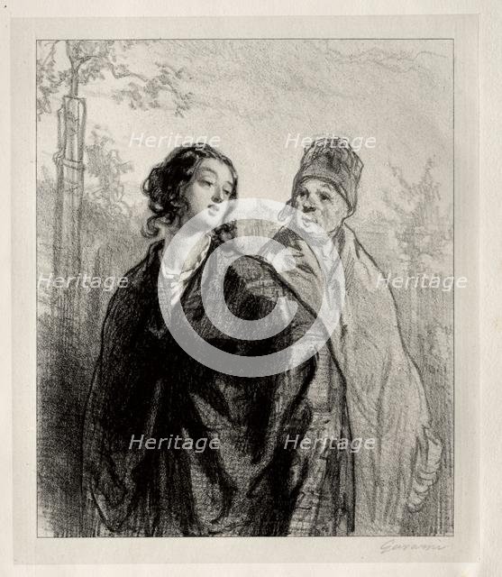 La Fille et la mère. Creator: Paul Gavarni (French, 1804-1866).