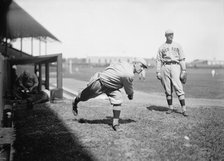 Thomas "Buck" O'Brien, Left; Unidentified, Right; Boston Al (Baseball), 1913. Creator: Harris & Ewing.