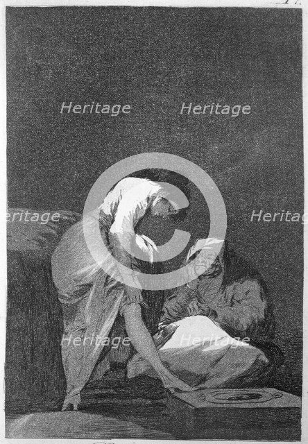 Los Caprichos, series of etchings by Francisco de Goya (1746-1828), plate 17: 'Bien tirada está' …