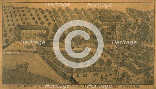 The Property of John P. and Catharina Schuring, Franklin Town, Allegheny County..., 1883. Creator: Ferdinand Arnold Brader.