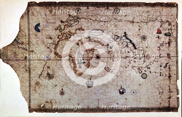 Nautical chart called 'King-Hamy', 1502, attributed to Amerigo Vespucci.