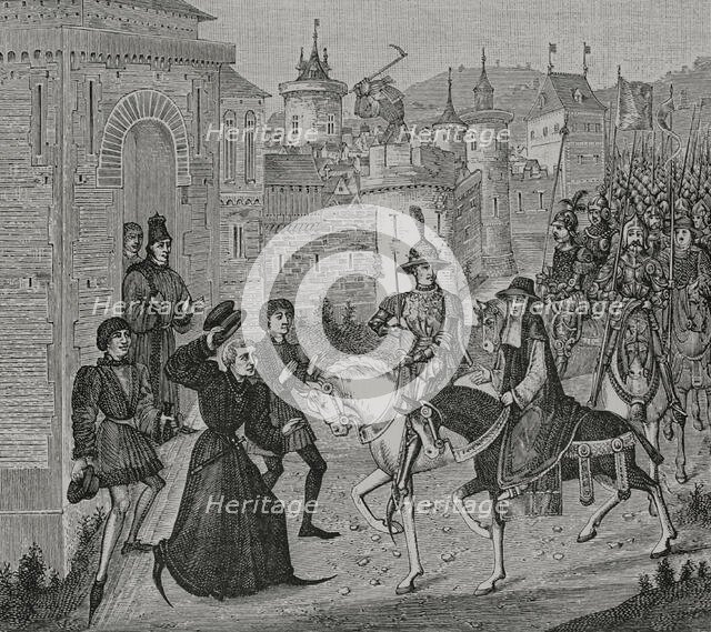 Entrance into Avignon of King Louis VIII of France and the papal legate...12 Sep 1226 (1877).  Creator: Unknown.