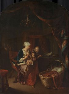 A Mother giving her Child the Breast, 1660-1676. Creator: Domenicus van Tol.