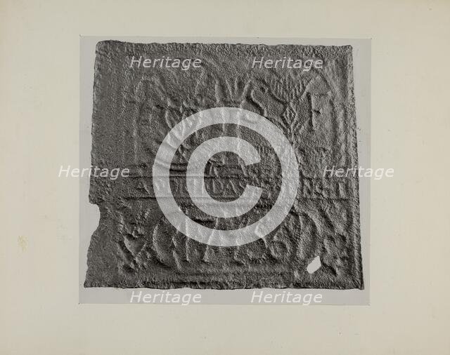 Pa. German Stove Plate, c. 1942. Creator: Charles Von Urban.