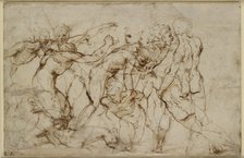 Battle Scene with Prisoners being pinioned, cearly 16th century. Artist: Raphael.