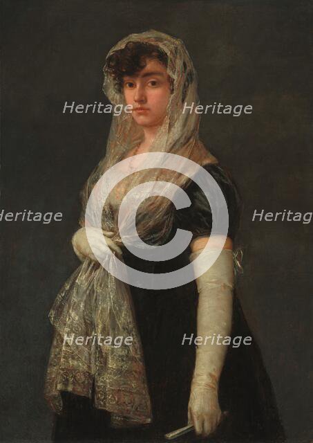 Young Lady Wearing a Mantilla and Basquina, c. 1800/1805. Creator: Francisco Goya.