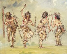 Four Dancers, 1843-1844. Creator: George Catlin.