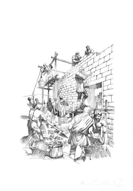 Building Hadrian's Wall, c122 (c1985-c2000). Artist: Philip Corke.