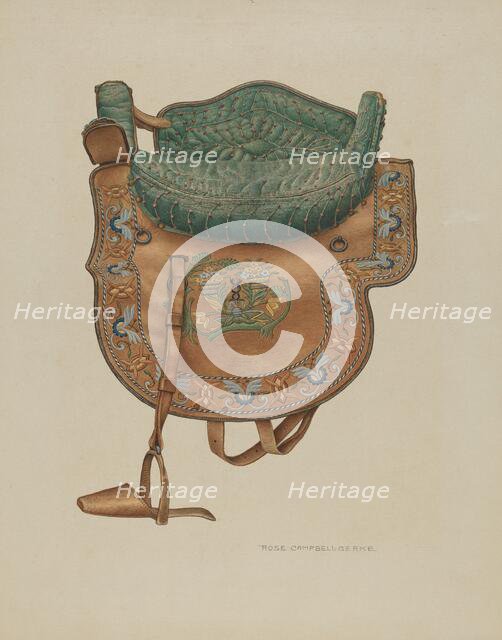 Child's Side Saddle, c. 1940. Creator: Rose Campbell-Gerke.