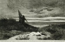 Le Werwolf. Inscription: Les pêcheurs virent dans la dune une fillette nue mordue au cou..., 1867. Creator: Félicien Rops.